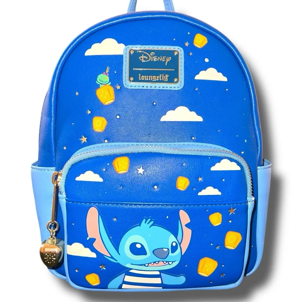 DISNEY Loungefly Mini Backpack Lilo Stitch Lanterns‎ Night Sky Clouds